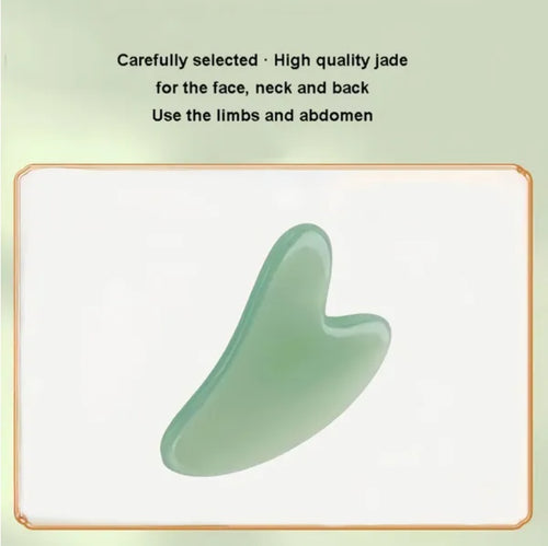 Jade Roller & Gua Sha Set - Natural Facial Massage Tool for Lymphatic Drainage & Glowing Skin