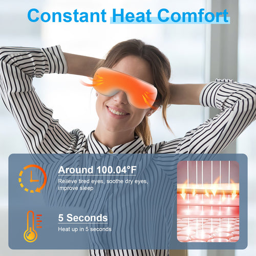 Eye Massager with Heat & Air Pressure – Portable Vibration Goggles for Eye Relief, Dark Circles & Deep Relaxation